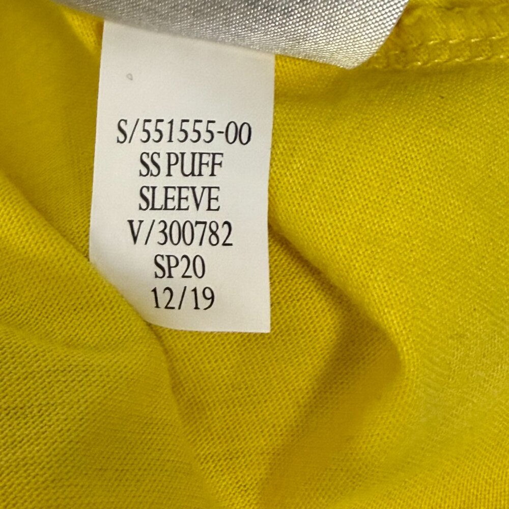 Puff Sleeve Banana Republic Yellow Supima Cotton T-Shirt Size‎ S Small - Picture 9 of 10